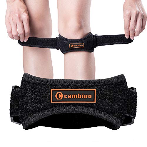 CAMBIVO Rodillera Adjustable x2, Cinta Rotuliana, Rodilleras Menisco y Ligamento con Correa, Rodilleras Deportivas Compresión para el Alivio de la Tendinitis, la Estabilización de la Articulación