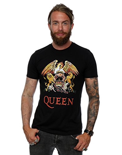 Camiseta con logotipo de Queen, para hombres Negro negro L