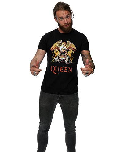 Camiseta con logotipo de Queen, para hombres Negro negro L