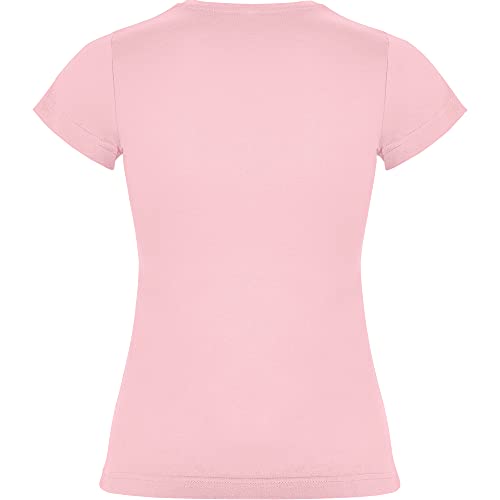 Camiseta de Colores Manga Corta 100% Algodón para Niñas - Camiseta Entallada, Cuello Redondo, cómoda, Suave, Lisa y Elegante (Rosa, 11/12)