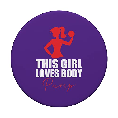 Camiseta de gimnasio para niñas, con texto en inglés "This Girl Loves Body Pump" PopSockets PopGrip Intercambiable