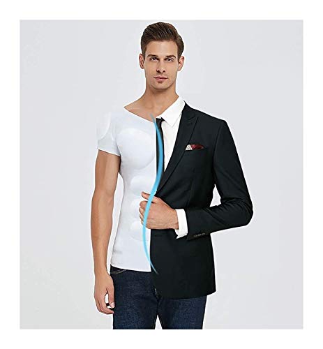 Camiseta de músculo falso para hombre Camiseta con músculos en el pecho falso acolchado en los hombros transpirable invisible simulación músculos abdominales camiseta con músculos divertido disfraz de