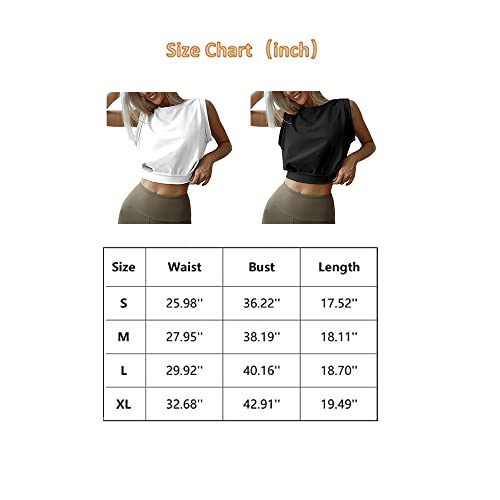 Camiseta Deportivo sin Mangas para Mujer Camisetas de Fitness Crop Top de Suelta Tanktop Camiseta de Tirantes de Gimnasia Casual Camisas para Yoga Fitness Correr