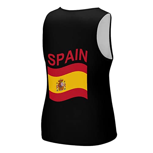 Camiseta sin mangas con estampado de bandera de España para hombre, camisetas sin mangas para entrenamiento, fitness, camisetas interiores 3XL