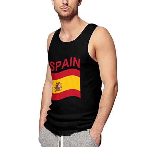 Camiseta sin mangas con estampado de bandera de España para hombre, camisetas sin mangas para entrenamiento, fitness, camisetas interiores 3XL