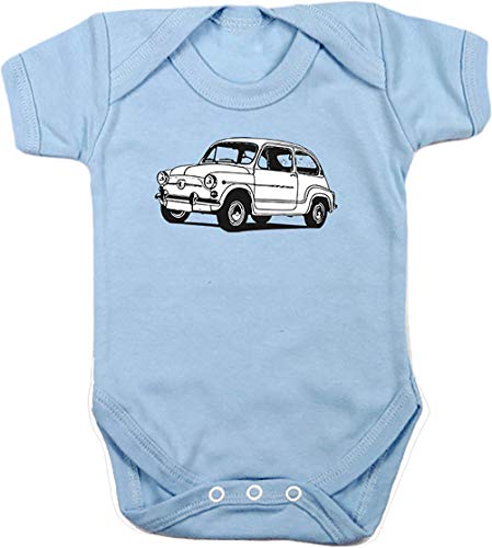 Camisetas EGB Body Bebé Seat 600 ochenteras 80´s Retro (Azul, 6 Meses)