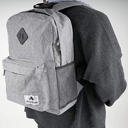 CampFeuer Mochila Hombre y Mujer I 20 litros I Ligera I Color gris I Impermeable I Escuela I Tiempo libre I Excursiones