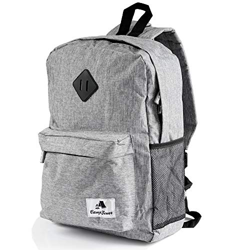 CampFeuer Mochila Hombre y Mujer I 20 litros I Ligera I Color gris I Impermeable I Escuela I Tiempo libre I Excursiones