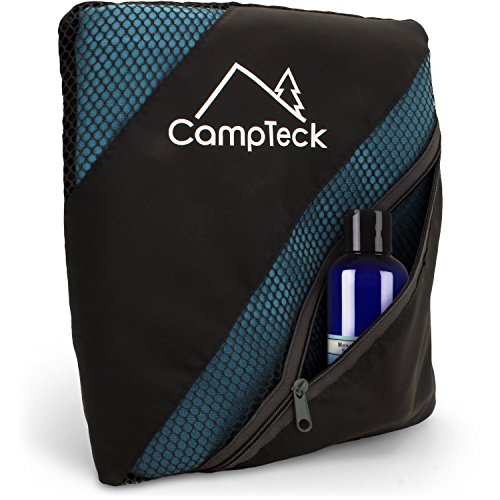 CampTeck U6829 Microfibra Toalla Yoga para Tapete de Yoga (184x62cm) Toalla de Yoga Antideslizante para Hot Yoga, Bikram Yoga y Power Yoga con Bolsa de Transporte – Azul