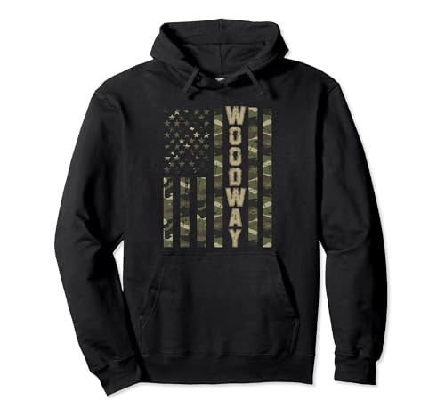 Camuflaje desgastado de Woodway, Estados Unidos, con bandera de EE. UU. Sudadera con Capucha