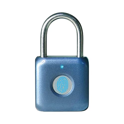 Candado con huella dactilar eLinkSmart Smart Locker Lock Cerradura sin llave con huella digital para armario de gimnasio, armario de escuela (azul)