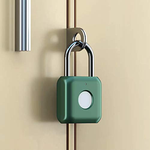 Candado con huella dactilar eLinkSmart Smart Locker Lock Cerradura sin llave con huella digital para armario de gimnasio, armario de escuela (verde)