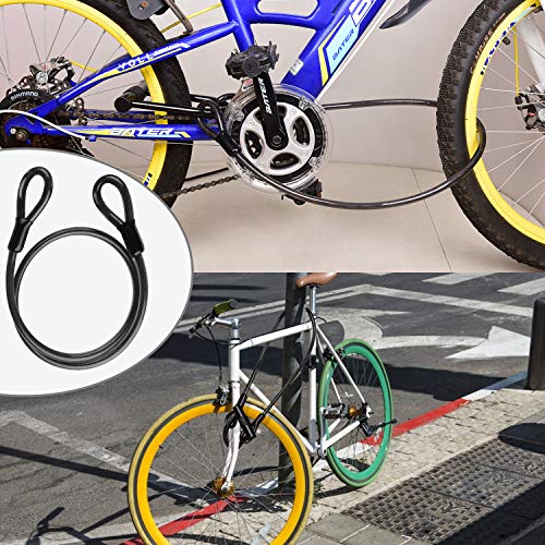 Candado en U, [Nueva versión] Diyife Candado en U Bicicleta,Candado Bicicleta Alta Seguridad，Candado en D de Grillete Resistente con 3 llaves, Cable de Acero Flexible de 1,2 m para Bici, Moto