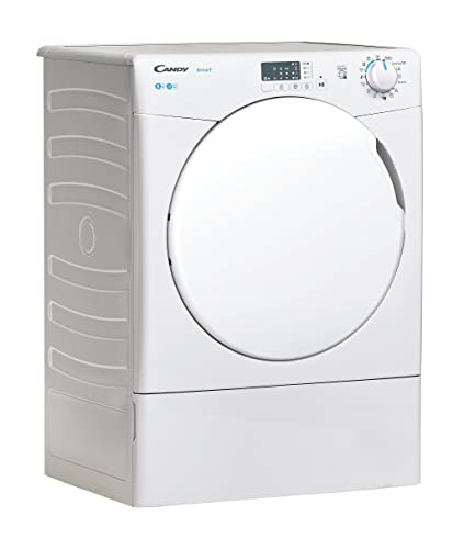 Candy Smart CSE V8LF-S, Secadora Evacuación, 8KG, Digital y Mandos, Tecnología NFC, 14 Ciclos, Escotilla XXL, Planchado Fácil, Inicio 3-6-9H, Posibilidad Instalación en Columna, Clase C, Blanco