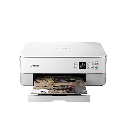 Canon Pixma TS5351a Impresora Multifunción 3 en 1, Sistema de Inyección de Tinta, Impresión, Escaneo y Copia, WiFi, Impresión a Doble Cara, Cartuchos Fine, Bandeja Posterior, Blanco