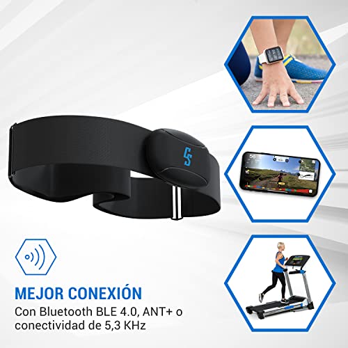 Capital Sports Banda Pulsometro, Monitor Ritmo Cardiaco con Rastreador de Actividad y con Ant+/5.3kHz/Bluetooth, Banda Frecuencia Cardiaca para Deporte, Correr y Ciclismo, Cinta Contador Pasos