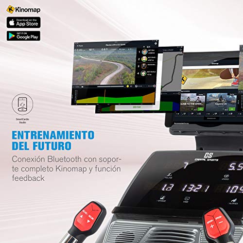 Capital Sports Infinity Track 4.0 - Cinta de Correr, Cinta de Correr eléctrica, Máquina de Correr, 5,5 PS, Bluetooth, App Kinomap, Suspensión AntiShock, Pantalla LCD, 36 programas, 3 Modos, Gris