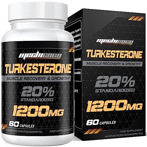 Cápsulas de Turkesterone - Turkesterone Altamente Concentrada 1200 mg de Extracto de Ajuga Turkestánica, Estandarizado al 20% de Turkesterone - Vegano, Sin Soja, Sin Aditivos