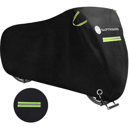 CAPTRONIC Funda Bicicleta Exterior Impermeable - Protección avanzada contra elementos climáticos y UV. Ideal para toda estación- Tamaño de 200x110x80 centímetros-Tejido Oxford 210D