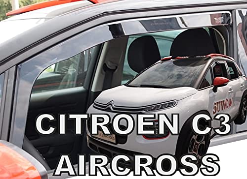 Car Lux AR05421 - Derivabrisas Deflectores de Viento Delanteros y Traseros para C3 Aircross Desde 2017- en adelante