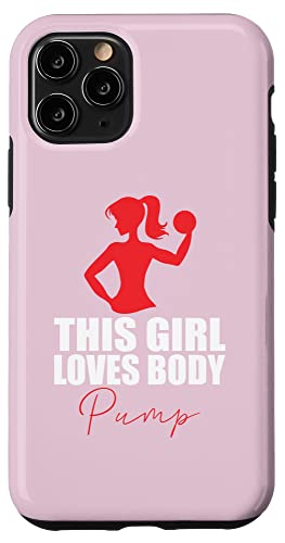 Carcasa para iPhone 11 Pro Camiseta Gym Girls This Girl Loves Body Pump Memes divertidos para chicas de gimnasio