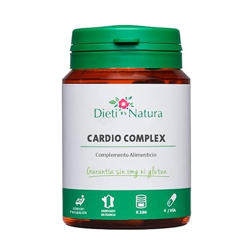 Cardio Complex 200 cápsulas de Dieti Natura. Ayuda a dinamizar el organismo [Fabricado en Francia][Garantía Sin OGM ni Gluten] (Bote de 200 cápsulas)