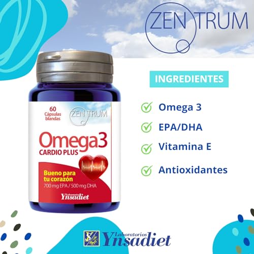 Cardio Plus Omega 3 - Zentrum 60 Cápsulas de Ynsadiet