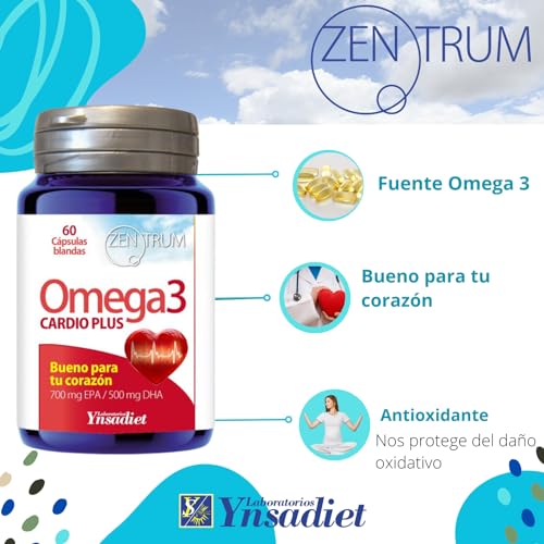 Cardio Plus Omega 3 - Zentrum 60 Cápsulas de Ynsadiet