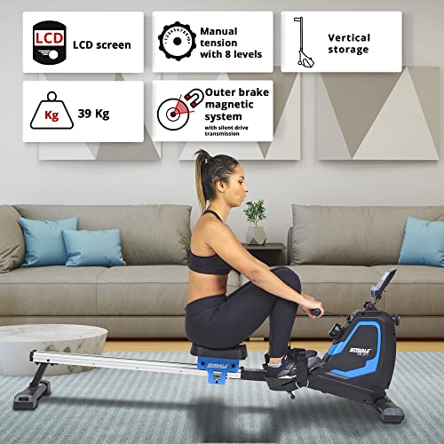 CARE FITNESS SR-911 – Remo de apartamento – Pantalla LCD de 6 Funciones – 8 Niveles de Resistencia – Tiro Central – Masa de inercia 4 kg