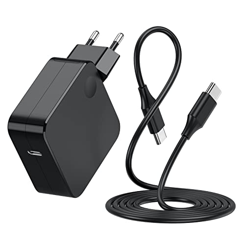 Cargador 65W USB Tipo C para ASUS ZenBook 14, Lenovo ThinkPad Yoga, Huawei MateBook, Samsung Galaxy Book, Xiaomi Air, Google PixelBook,MacBook Air,HP DELL Acer, 65W PD AC Adaptador con Type C Cable