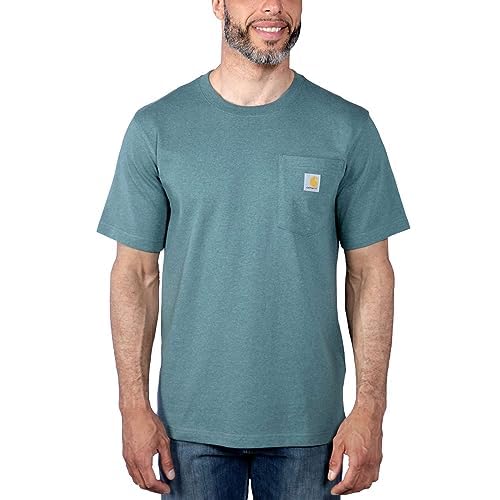 Carhartt Relaxed Fit Heavyweight Short-sleeve K87 Pocket T-shirt, Camiseta Work Utility para Hombre, Sea Pine Heather, XL