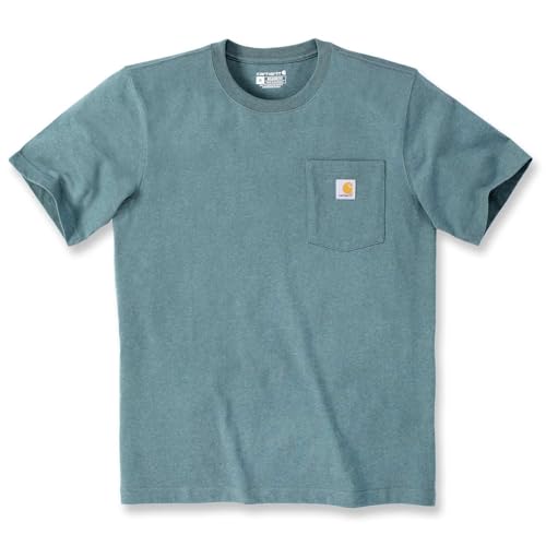 Carhartt Relaxed Fit Heavyweight Short-sleeve K87 Pocket T-shirt, Camiseta Work Utility para Hombre, Sea Pine Heather, XL