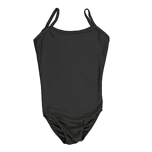 Carnavalife Maillot Ballet Danza Niñas sin Mangas, Leotardos de gimnasia con estilo camisola, Maillot Baillot de Cuello Redondo para Gimnasia Baile Fiesta (Negro, 4-6 años)