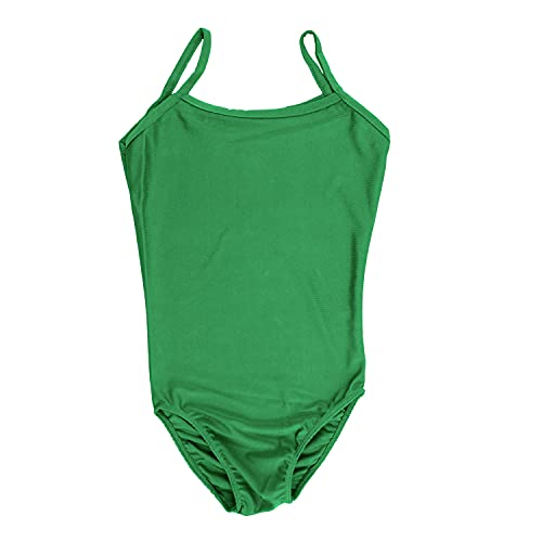 Carnavalife Maillot Ballet Danza Niñas sin Mangas, Leotardos de gimnasia con estilo camisola, Maillot Baillot de Cuello Redondo para Gimnasia Baile Fiesta (Verde, 7-9 años)