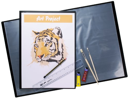 Carpeta con fundas transparentes, de la marca Tiger, para presentaciones, de tamaño A2 y color negro