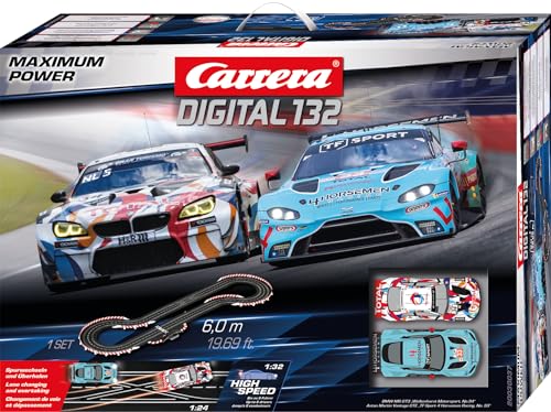 Carrera Digital 132 I Maximum Power - Juego de Pista de Carreras y Coches tragamonedas con Licencia, hasta 6 Jugadores, para niños, niñas, niños y Adultos a Partir de 8 años I Black Friday Special I