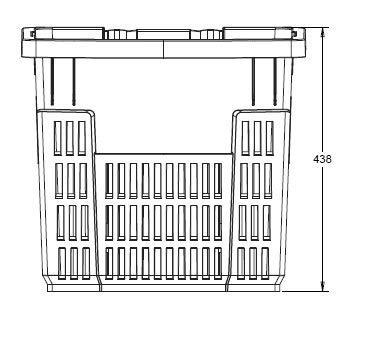 Carrito de Compra 55 litros con Ruedas de plástico ABS, Cesta de la Compra transportable en Color Negro