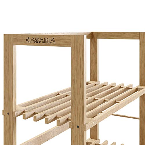 Casaria Estantería de Madera Öland136x58x27cm Natural 5 Estantes máx. 10Kg c/u Librería Organizador