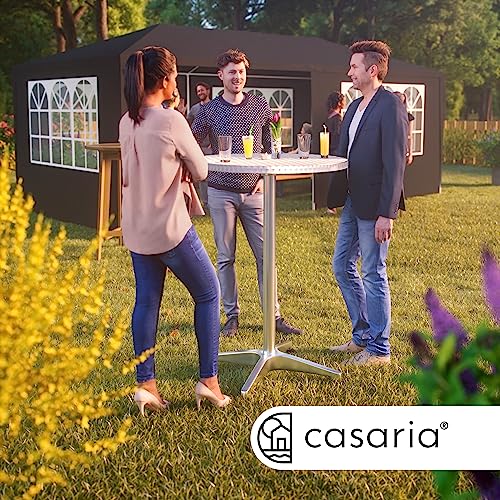 CASARIA® Mesa Alta Bar 2en1 Plegable Altura 70cm / 115cm Aluminio Ø 60cm Eventos Bistro Fiestas Jardín