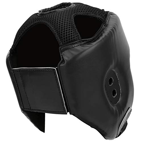 Casco de boxeo de piel sintética ajustable, protector de cabeza Sanda Kickboxing