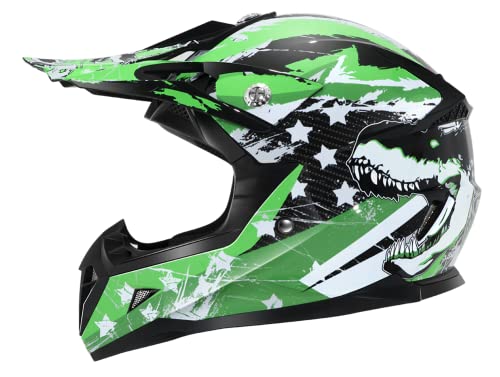 Casco Motocross Niño ECE Homologado - YEMA YM-211 Casco de Moto Infantil Cross Integral Enduro , L