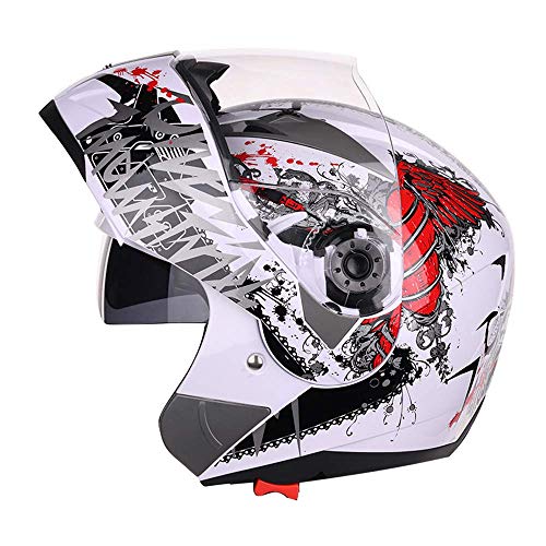 Cascos de motocross Casco de motocicleta para niños y jóvenes, locomotora, doble visera, funda abatible, casco integral modular, casco de cross country de cuatro estaciones, casco de bicicleta de mon