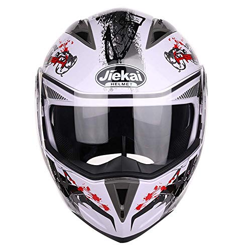 Cascos de motocross Casco de motocicleta para niños y jóvenes, locomotora, doble visera, funda abatible, casco integral modular, casco de cross country de cuatro estaciones, casco de bicicleta de mon