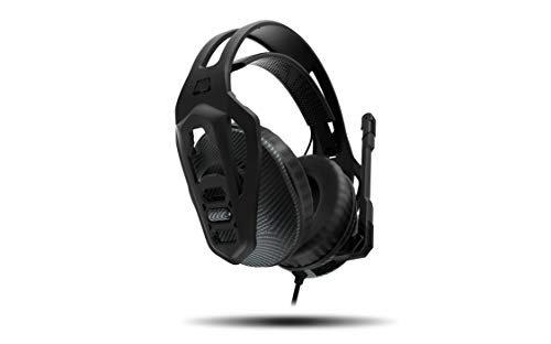 Cascos Gaming Ozone Nuke Pro - Auriculares con microfono - Sonido 7.1, Boombox, Compatible PS4, Ergonomico, Microfono Abatible, Sonido Premium, Jack 3.5 + Adaptador PC, Negro