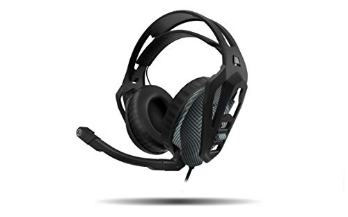 Cascos Gaming Ozone Nuke Pro - Auriculares con microfono - Sonido 7.1, Boombox, Compatible PS4, Ergonomico, Microfono Abatible, Sonido Premium, Jack 3.5 + Adaptador PC, Negro