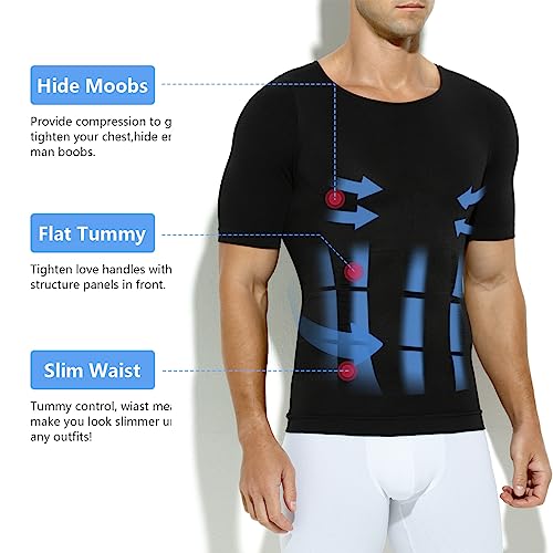 Casey Kevin Camiseta de Compresión para Hombre Camiseta de Manga Corta Secado Rápido Camisa Ropa Deportiva Body Shaper para Fitness Ejercicio Gimnasio