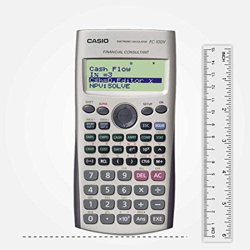 Casio FC-100V Bolsillo - Calculadora (Bolsillo, Calculadora financiera, 4 líneas, Flash, Batería, Gris)