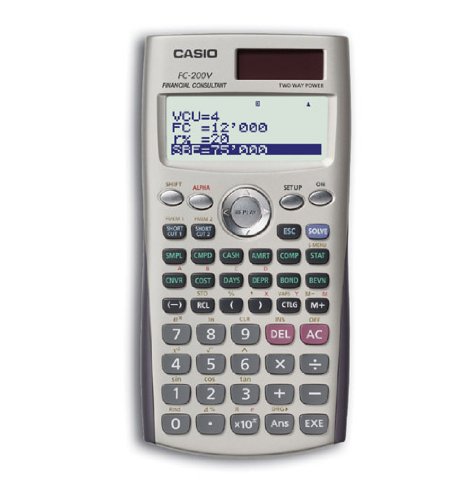 Casio FC-200V - Calculadora de bolsillo, plástico, 80 x 161 x 12,2 mm