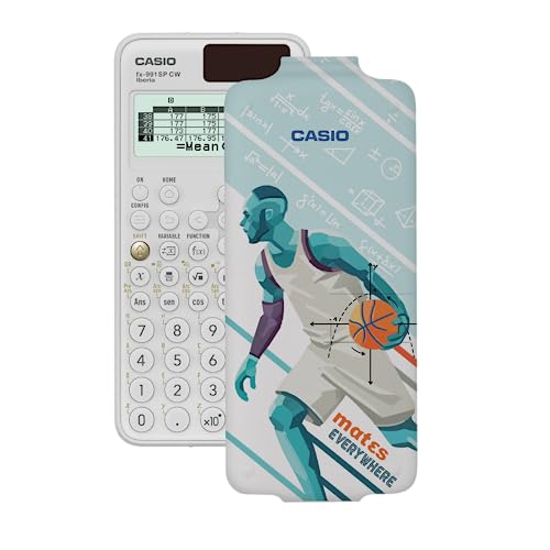 Casio FX-991SP CW - Calculadora Científica ilustrada con jugador de basquet, Recomendada para el Currículum Español y Portugués, 5 Idiomas, más de 560 Funciones, Solar, Color Blanco