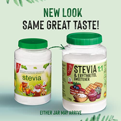 Castello since 1907 Edulcorante Stevia + Eritritol 1:1 | Sustituto del Azúcar 100% Natural - 0 Calorías - 0 Índice Glucémico - Keto y Paleo - 0 Carbohidratos - No OGM - 1 kg